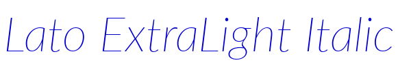 Lato ExtraLight Italic フォント